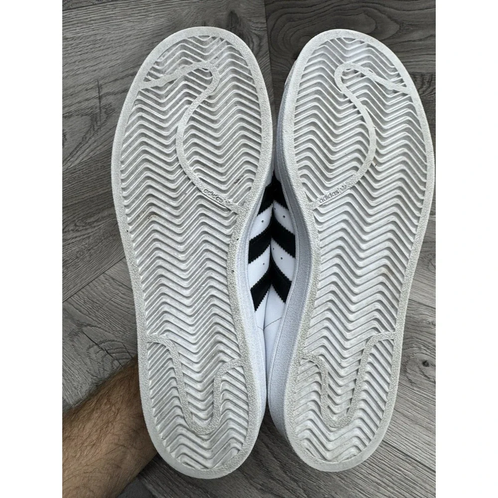 Adidas Superstar Originals White Black Leather Womens Sneakers Shoes Size 8.5